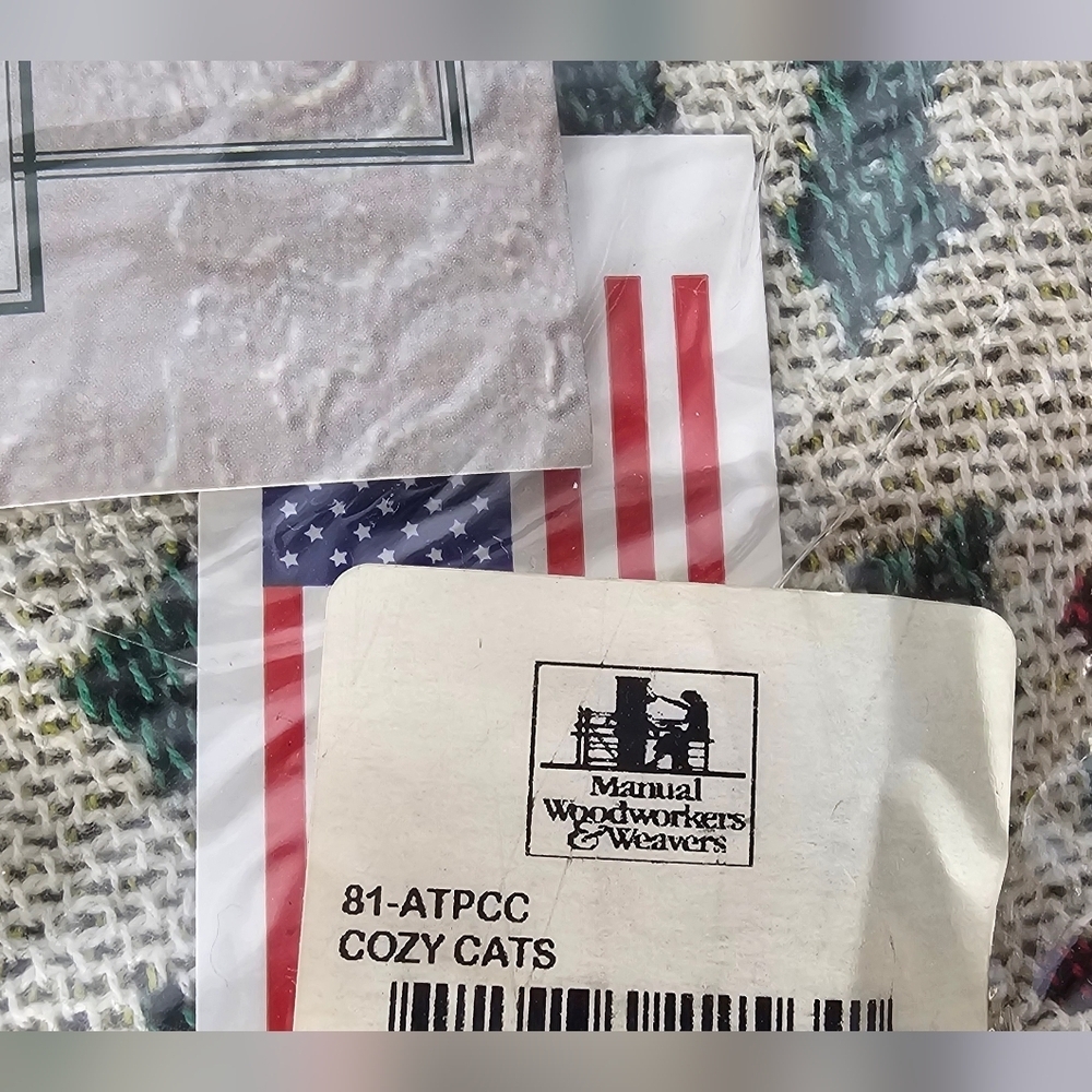 ​Cozy Cats Tapestry Woven Throw Blanket Linda Picken 50x60 100% Cotton USA  NEW - Picture 3 of 4